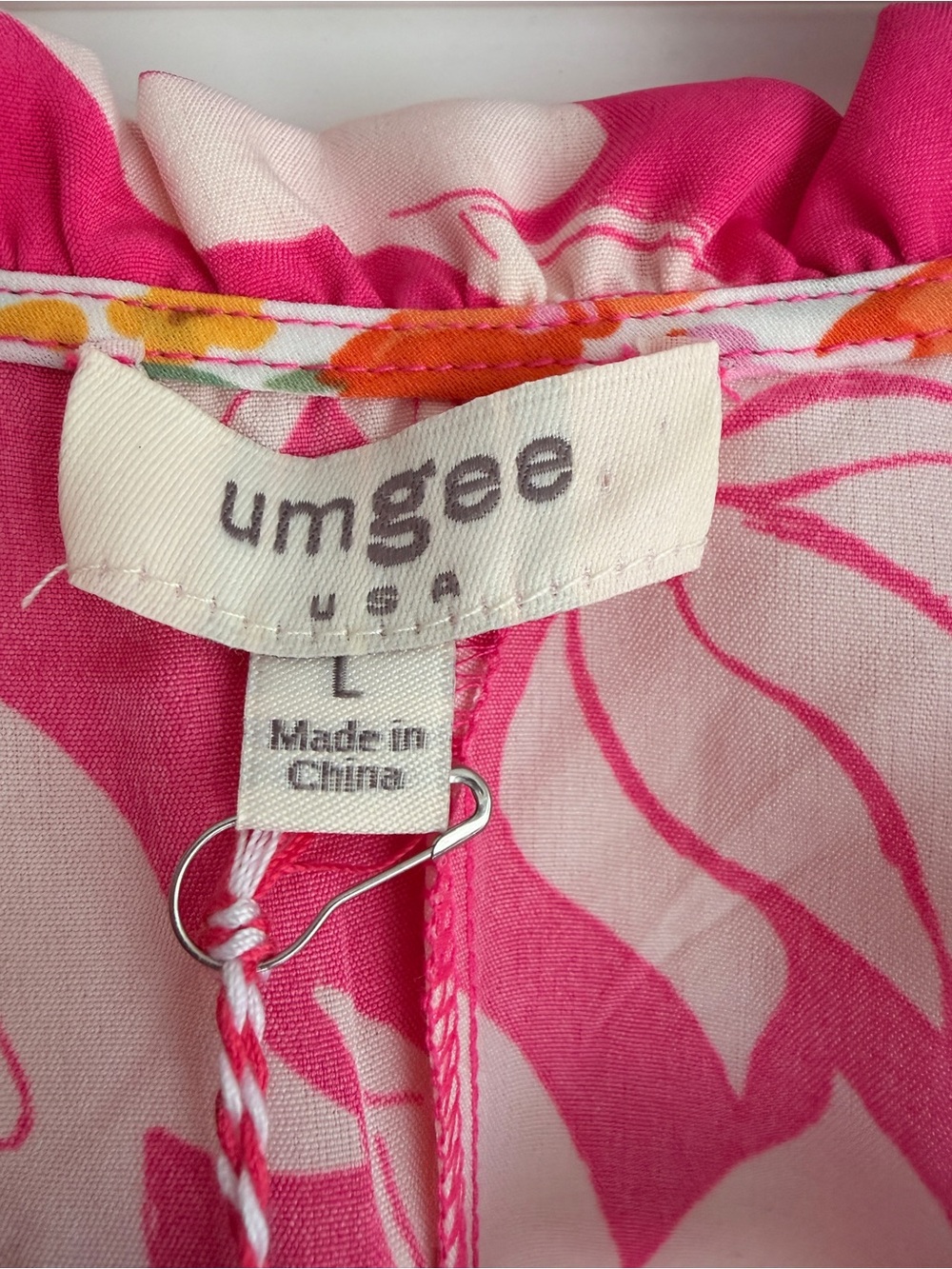 Umgee Pink and Cream Floral Tie-Waist Dress - Picture 6 of 9